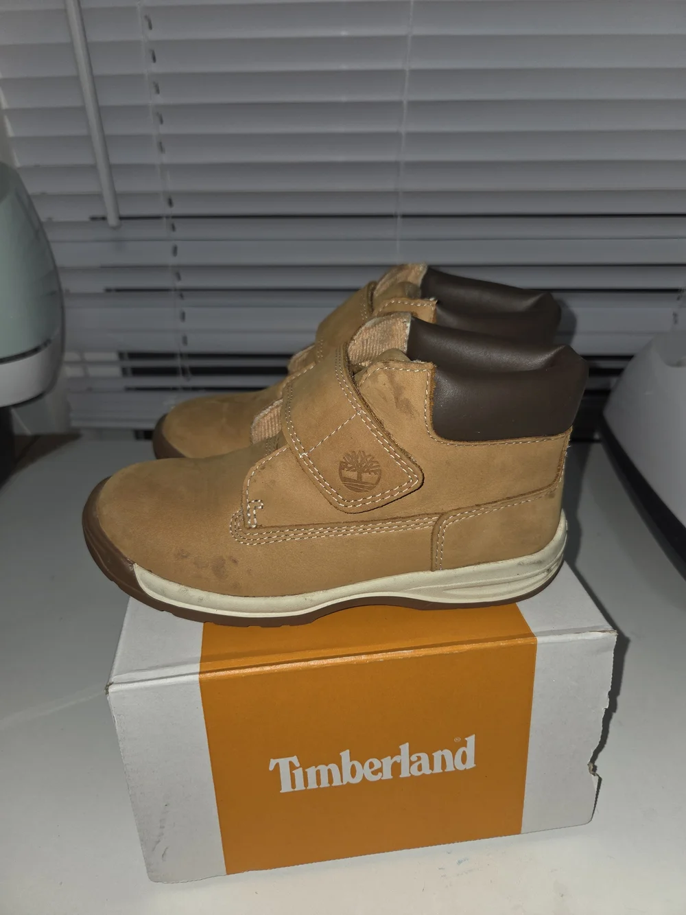 Timberland Kids' Wheat Brown Hook-and-Loop Boots